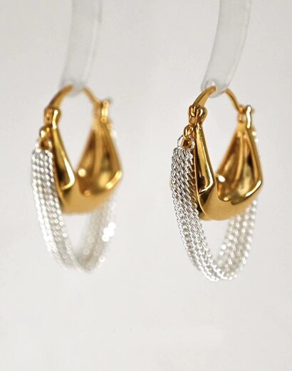 Luxury niche handbag tassel design hoop earrings