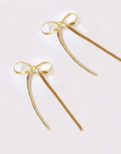 Bow drop earrings